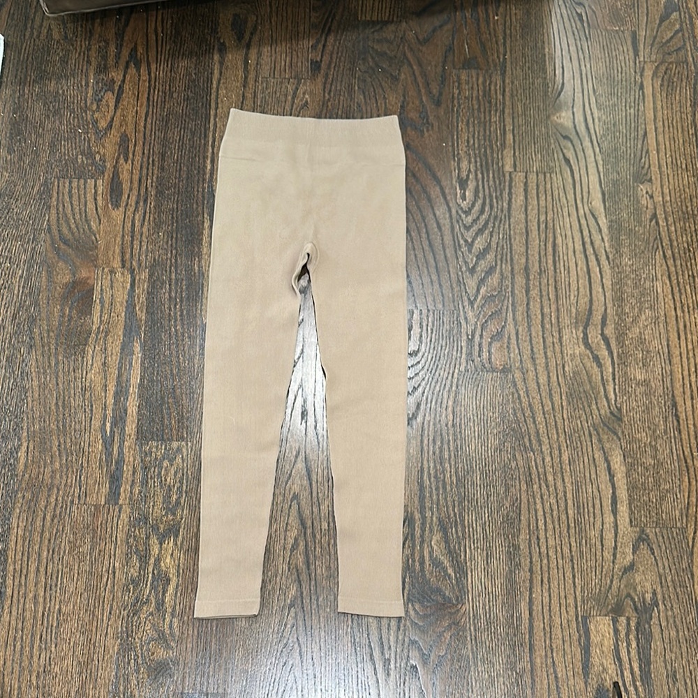 Wesley Tan Ribbed Leggings